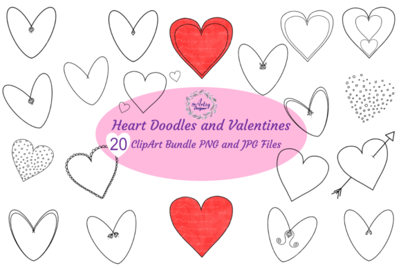 20 Valentine Hearts Doodles Clipart: A Versatile Creative Resource for Designers and Creators