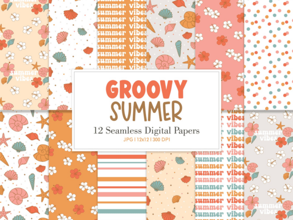 Digital Paper Pack Groovy Summer