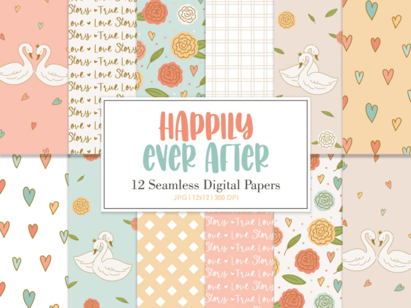 Digital Paper Pack HAPPILY EVER AFTER