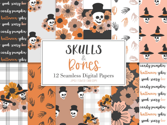 Digital Paper Pack SKULL BONES