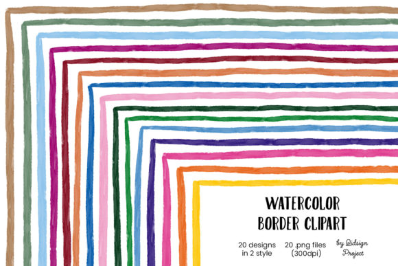 Enhance Your Designs with 15 Watercolor Border Clipart
