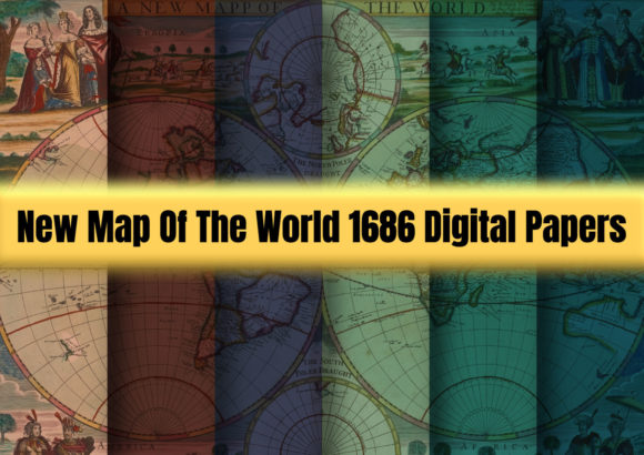 Exploring the Aesthetic and Functional Value of New Map of the World 1686 Digital Papers in Modern Creative Workflows