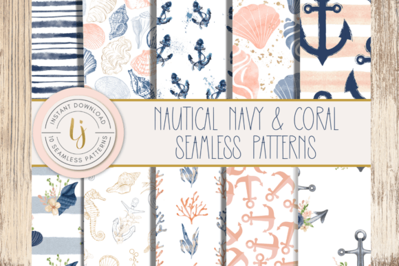 Nautical Seamless Pattern Set