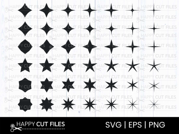 Star Sparkling Shine Glitter Svg Bundle