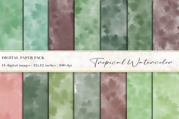 Tropical Watercolor Digital Papers